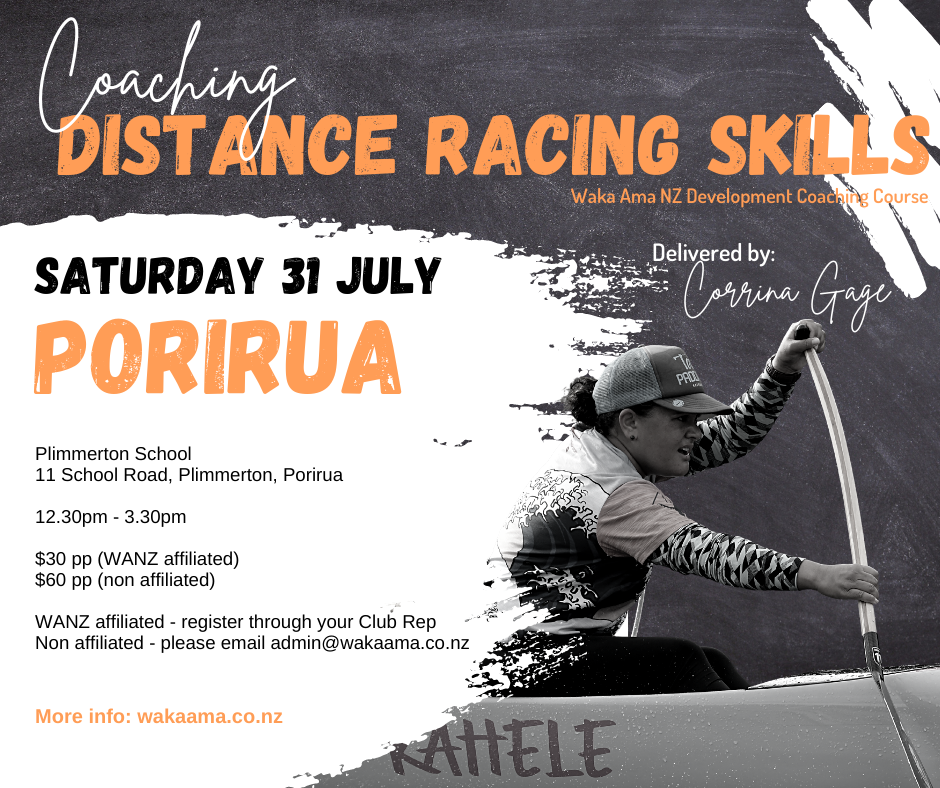Enter now! Development Coaching - Coaching Distance Racing Skills (Porirua)